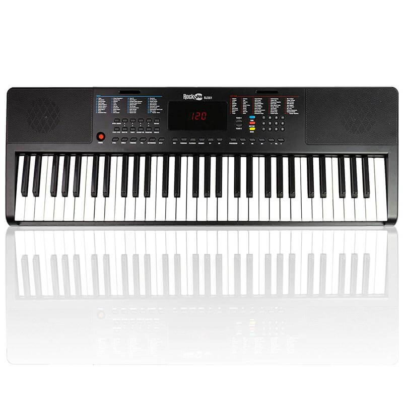 RockJam 49 Key Keyboard Piano with Power Supply, Sheet Music Stand, Piano  Note Stickers & Simply Piano Lessons, Black