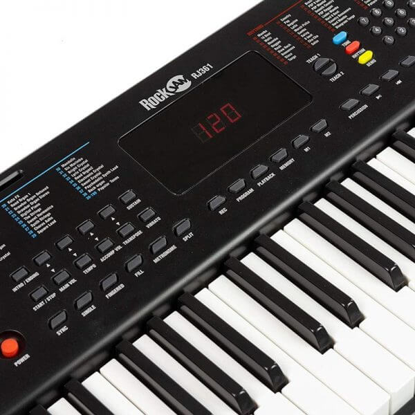 RockJam RJ361 61-Key Portable Electric Keyboard Piano - keyboard detail