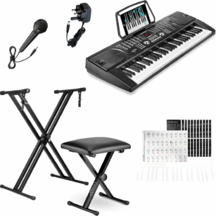Crystals 61 key keyboard with stool and stand